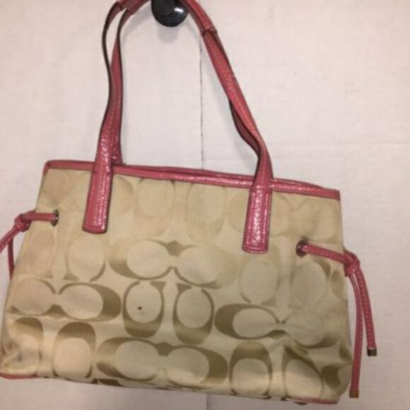 COACH SIGNATURE STRIPE CARRYALL SATCHEL BAH - Picture 2 of 6